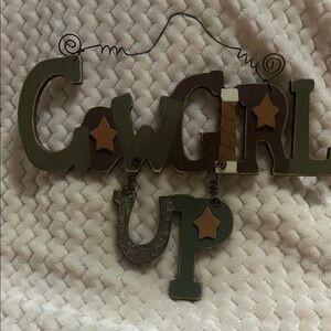 Rustic Cowgirl Wall Decor Sign